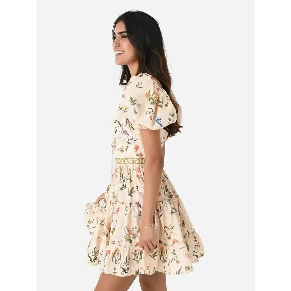 Agua by Agua Bendita Manzanilla Paraiso XL Cotton Floral Mini Dress NWT $510 - Picture 6 of 16